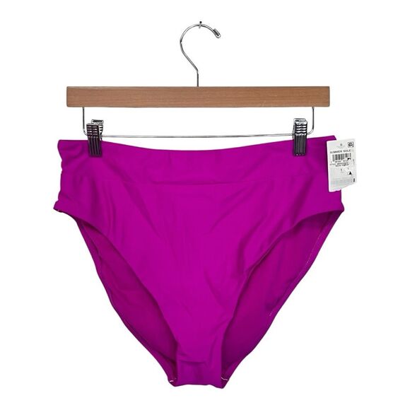 NWT Bar III | High Rise High Leg Womens Bikini Briefs Purple Neon Orchid Size L - Picture 3 of 7